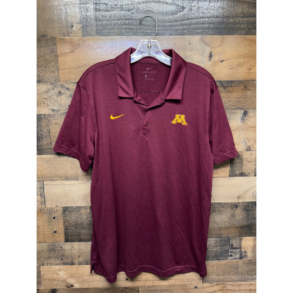 Nike Dri-Fit Maroon Minnesota Golden Gophers Polo Shirt Mens Large